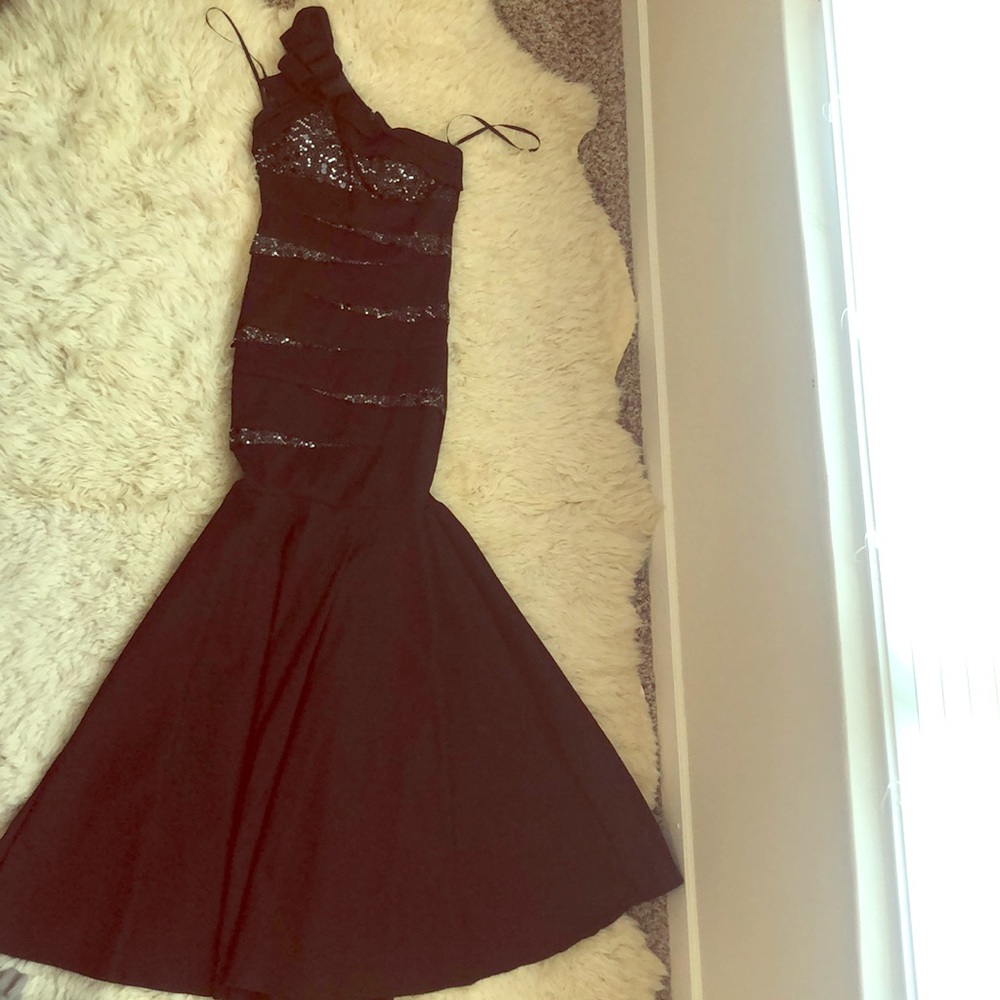 Black sequin prom dress